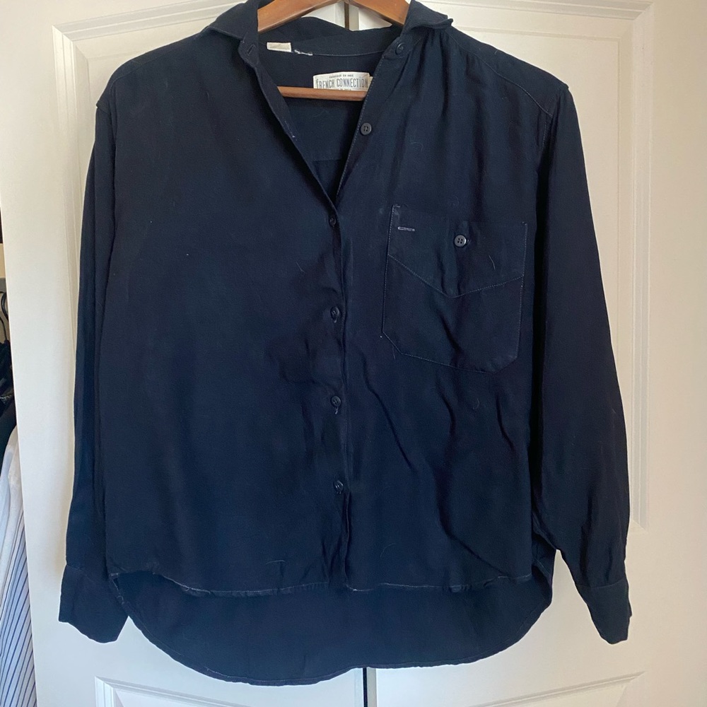 Vintage French Connection Black Button down M